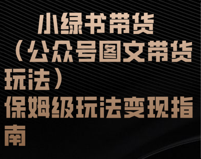 小绿书带货(公众号图文带货玩法)保姆级玩法变现指南-翌晨科技网