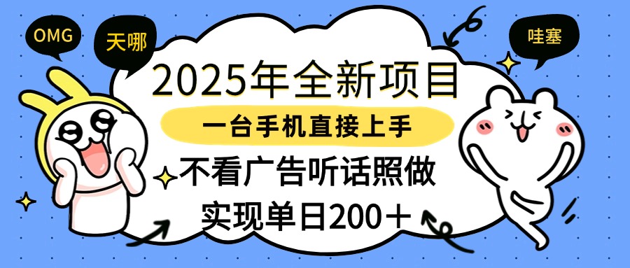 2025年全新项目一部手机轻松上手，实现单日200＋-翌晨科技网