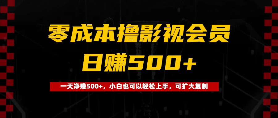 0成本撸影视会员,一天净赚500+,小白也可以轻松上手,可扩大复制-翌晨科技网