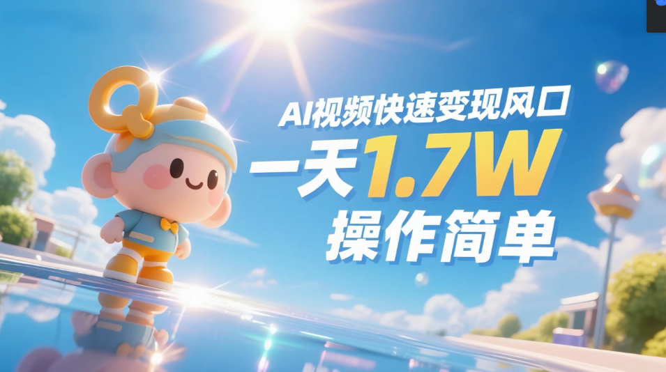 《Ai视频变现风口，一天1.7W，收入无上限，操作简单》-翌晨科技网