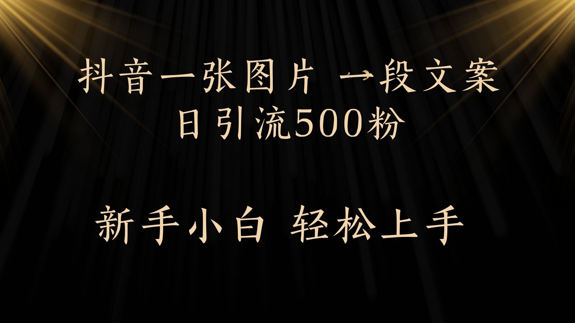 每天2分钟，抖音一张图片 一段文案日引流500粉-翌晨科技网