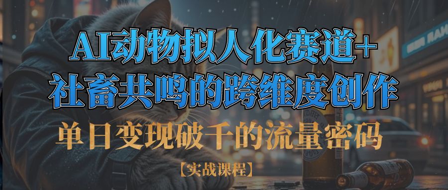 单日变现破千的流量密码,AI动物拟人化赛道+社畜共鸣的跨维度创作-翌晨科技网