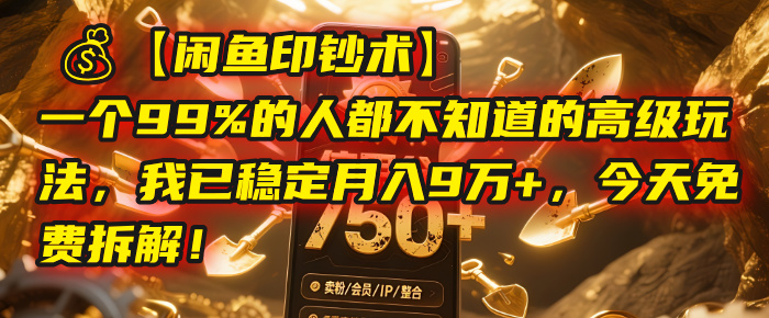 【闲鱼印钞术】一个99%的人都不知道的高级玩法，我已稳定月入9万+，今天免费拆解！-翌晨科技网