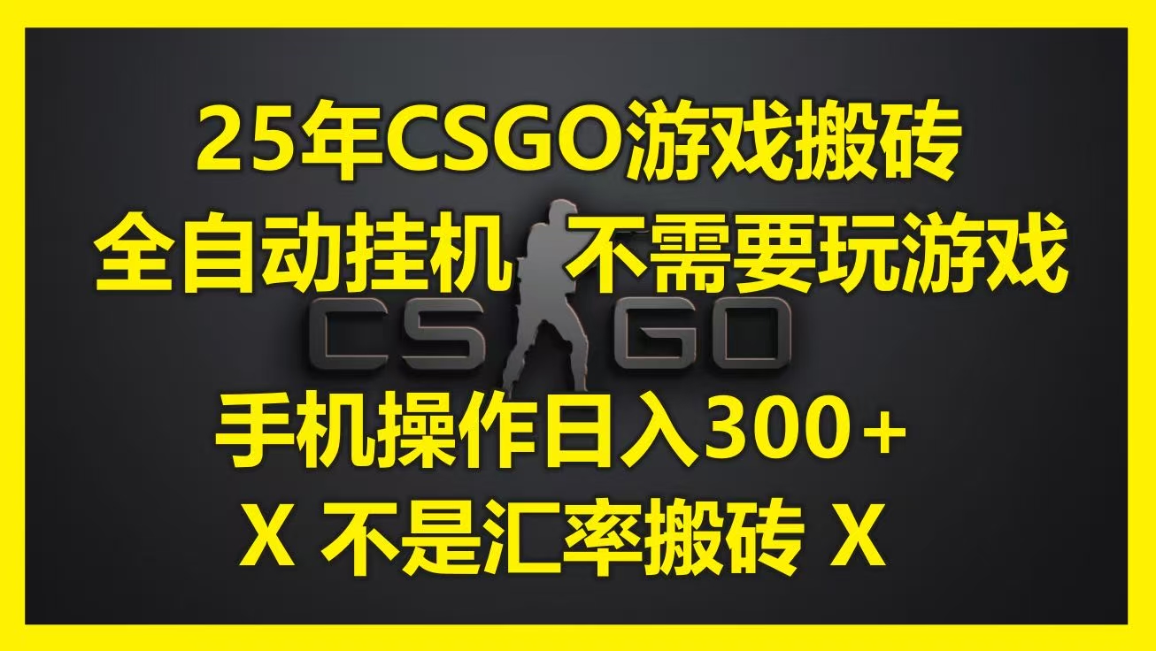 25年CSGO游戏搬砖，全自动挂机，不需要玩游戏，手机操作日入300+。(不是汇率搬砖)-翌晨科技网