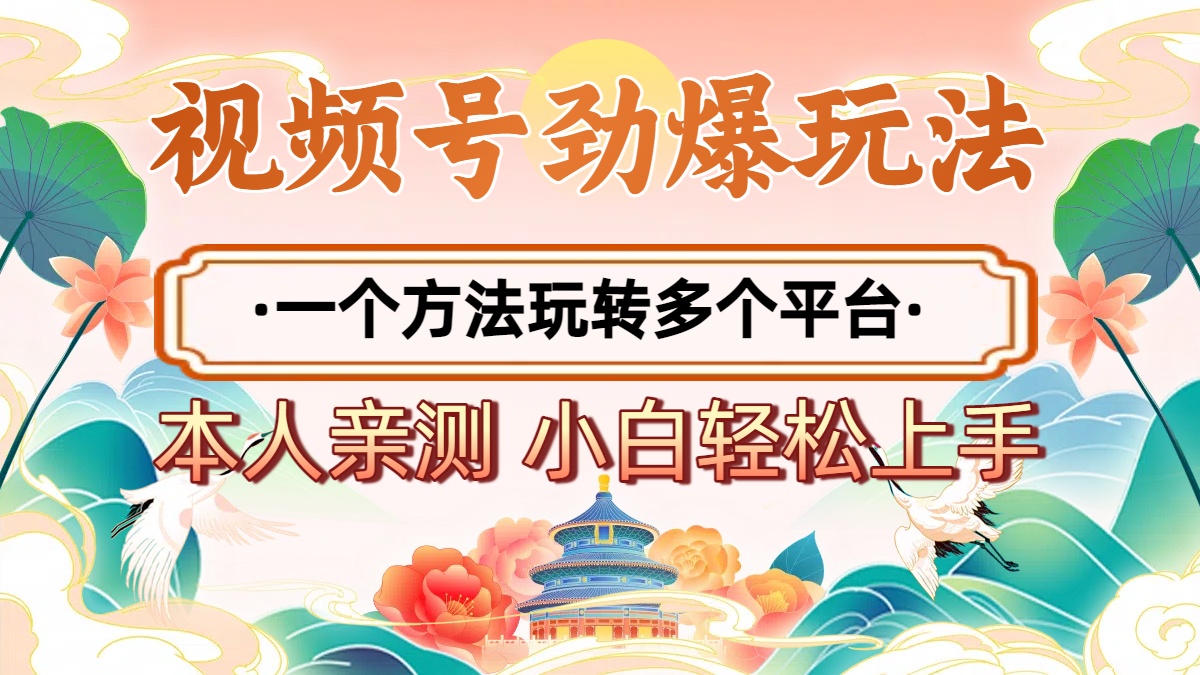 2025年视频号劲爆玩法，一个方法玩转多个平台 小白也能轻松上手-翌晨科技网