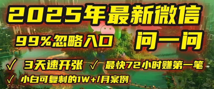 2025年,被99%的人忽视的微信问一问:每天写300字,最快3天就能“开张”赚到第一笔钱,有人已稳定月入1W+!-翌晨科技网