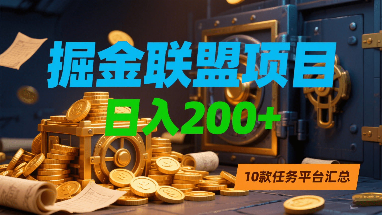 掘金联盟项目,日入200+,10款任务平台汇总-翌晨科技网
