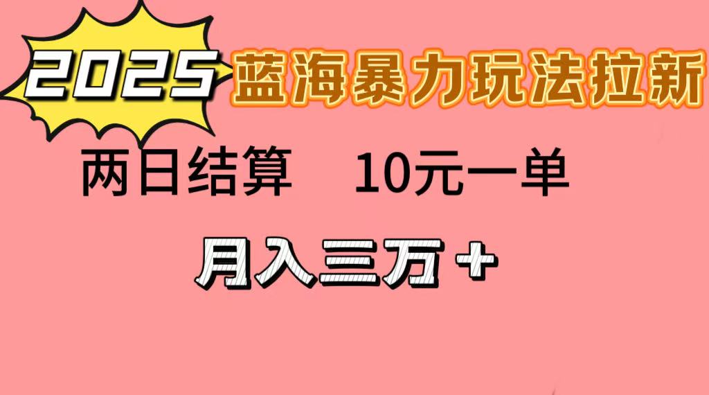 蓝海暴力拉新项目，10元一单，两日结算，月入3w➕-翌晨科技网