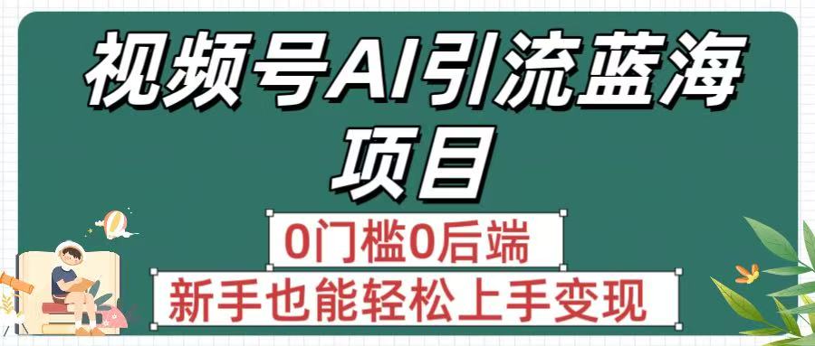 疯传!视频号AI引流蓝海项目,0门槛0后端,新手也能轻松上手变现-翌晨科技网