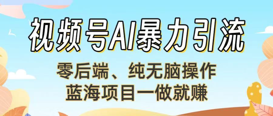 视频号AI暴力引流:零后端、纯无脑操作,蓝海项目一做就赚!【下面那个链接失效了】-翌晨科技网
