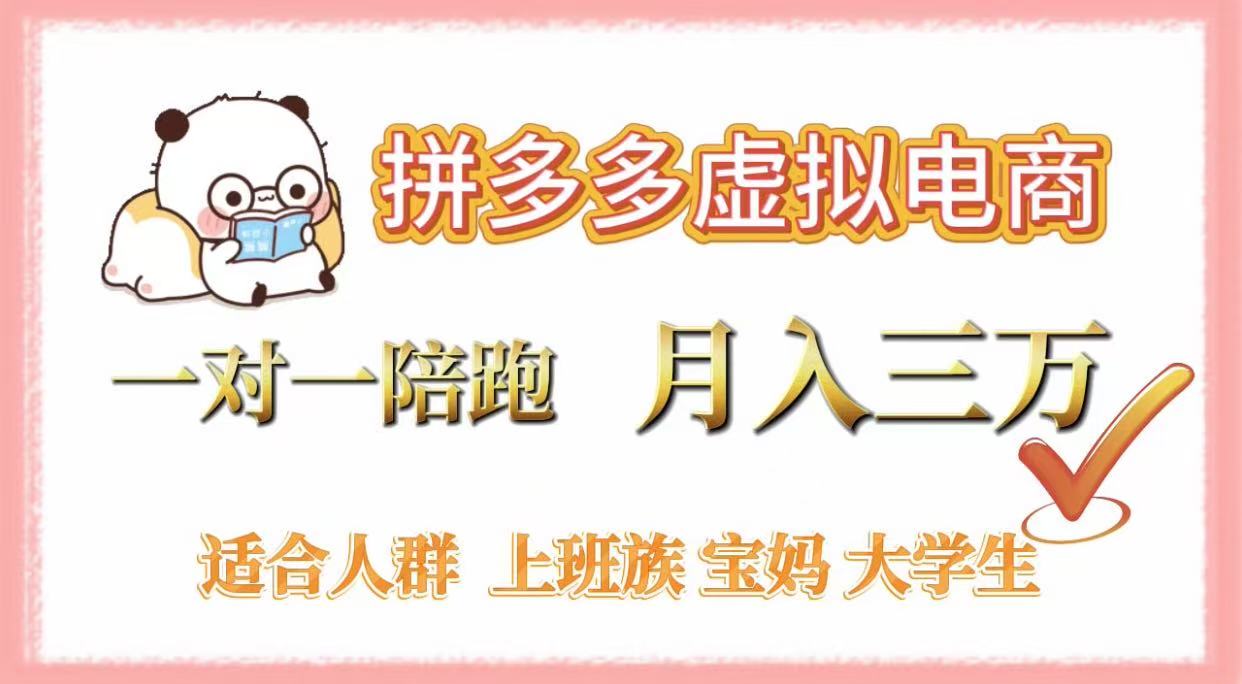 拼多多虚拟电商，一对一陪跑，月入3万，0囤货，轻资产，不发货-翌晨科技网