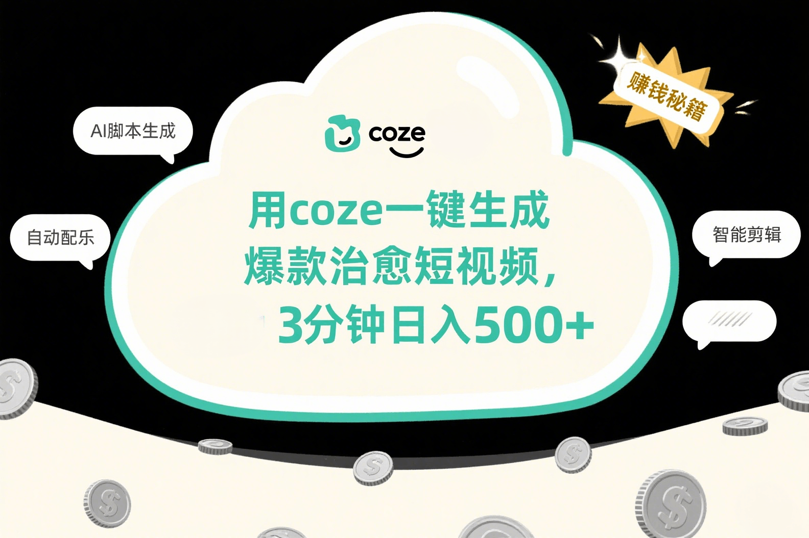 用coze一键生成爆款治愈短视频,3分钟日入500+-翌晨科技网