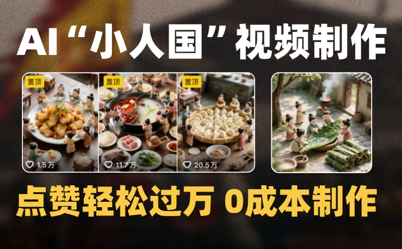 爆款1000W+微缩景观迷你小人国AI视频,0成本制作全流程教学-翌晨科技网