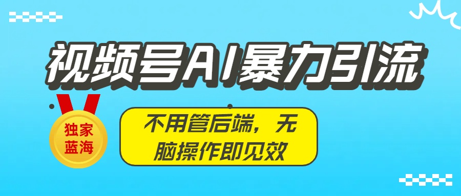 独家蓝海！视频号AI暴力引流：不用管后端，无脑操作即见效-翌晨科技网