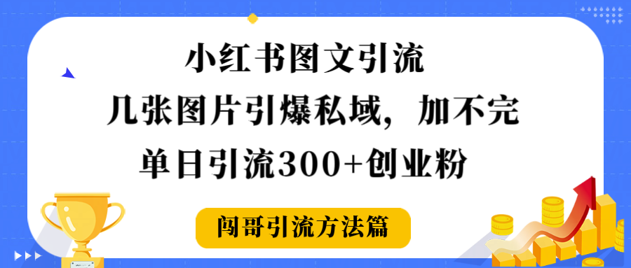 小红书图文引流，几张图片引爆私域加不完，单日引流300＋创业粉-翌晨科技网