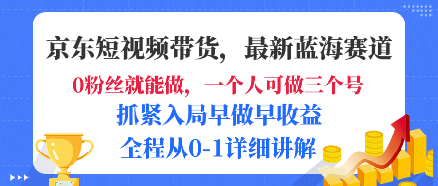 京东短视频带货,最新蓝海赛道,发视频长尾流量,未来几年躺赚被动收益,全程从0-1详细讲解-翌晨科技网