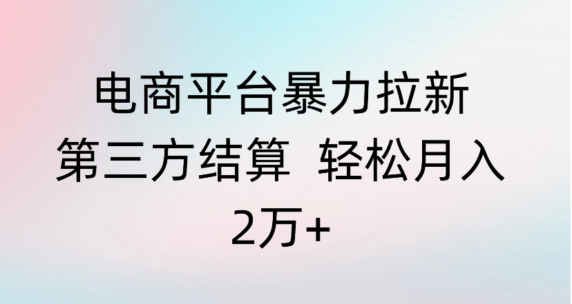 电商平台暴力拉新第三方结算 轻松月入2万+-翌晨科技网