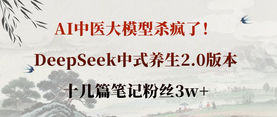 AI中医大模型杀疯了!DeepSeek中式养生2.0版本,十几篇笔记粉丝3w+-翌晨科技网