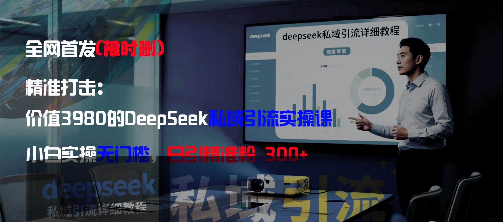 全网首发（限时删）精准打击：价值3980的DeepSeek私域引流实操课，小白实操无门槛，日引精准粉300+-翌晨科技网