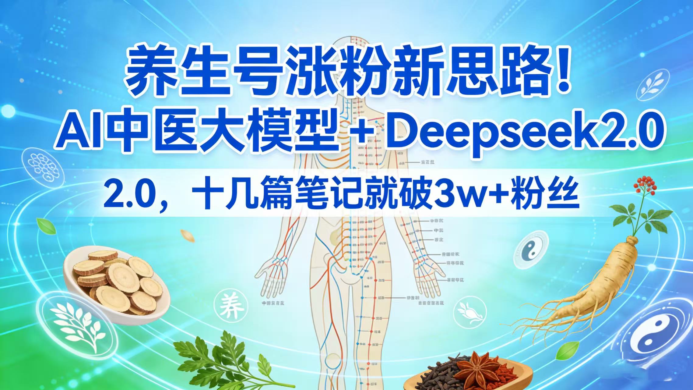 养生号涨粉新思路!AI 中医大模型 + Deepseek 2.0,十几篇笔记就破 3w + 粉丝-翌晨科技网