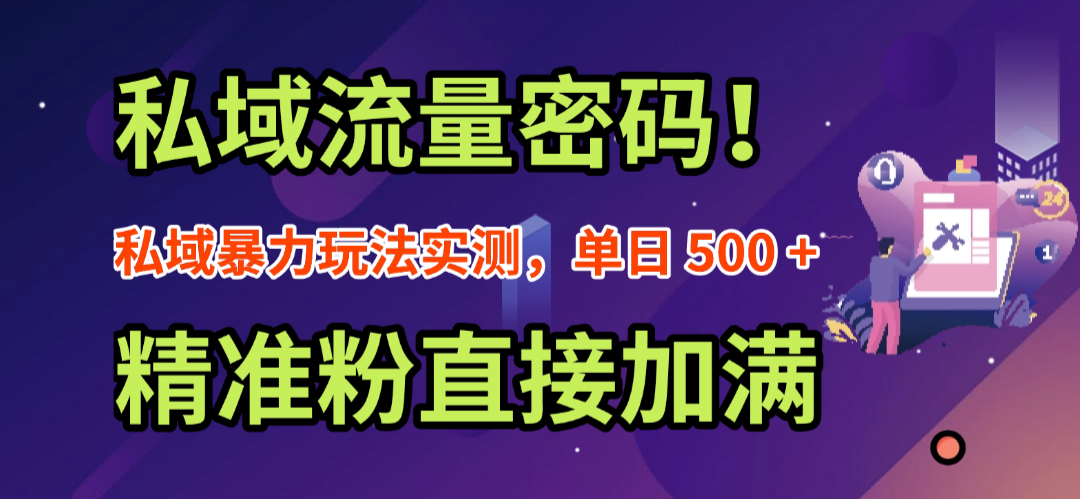 私域流量密码！私域暴力玩法实测，单日 500 + 精准粉直接加满-翌晨科技网