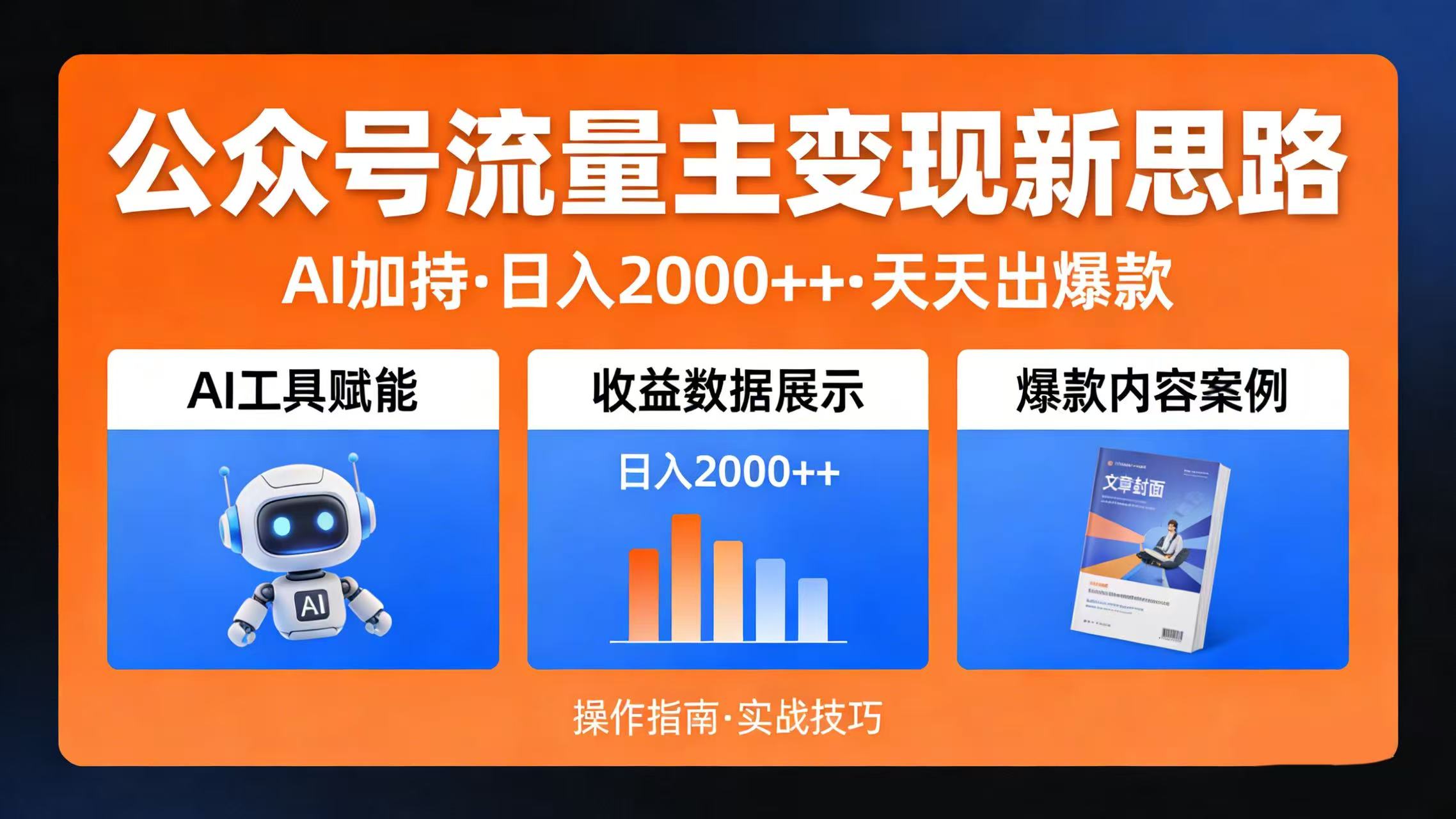 公众号流量主变现新思路：AI 加持，日入 2000++ 天天出爆款-翌晨科技网