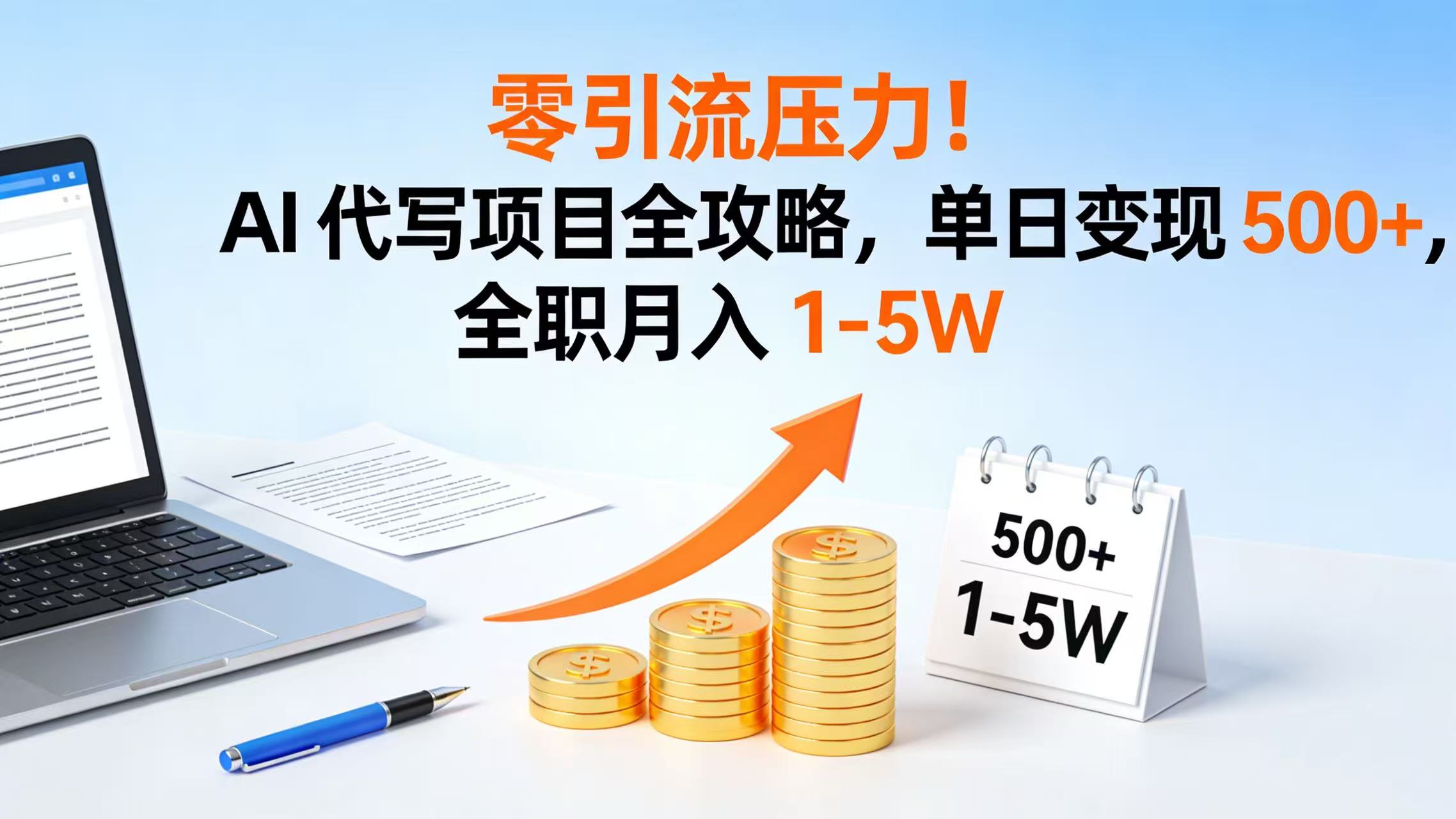 零引流压力!AI 代写项目全攻略,单日变现 500+,全职月入 1-5W-翌晨科技网