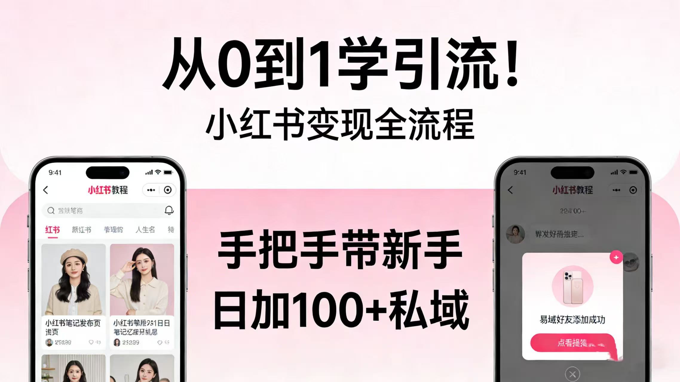 从 0 到 1 学引流！小红书变现全流程，手把手带新手日加 100 + 私域-翌晨科技网