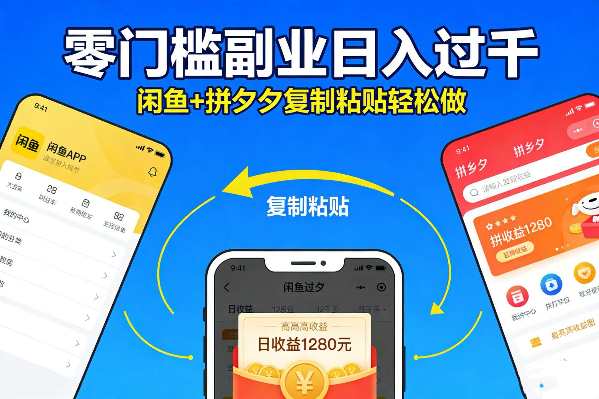 不用学技术！闲鱼 + 拼夕夕复制粘贴，零门槛副业日入过千-翌晨科技网