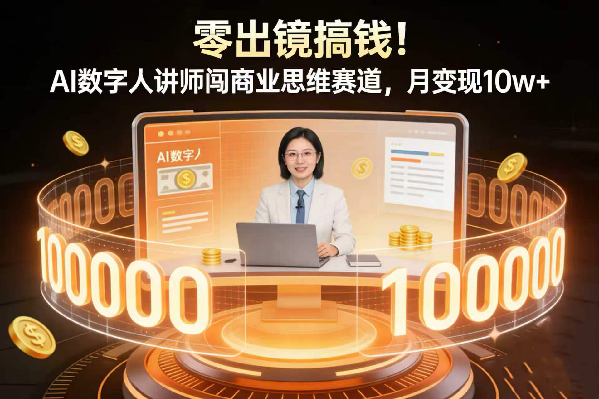 零出镜搞钱！AI 数字人讲师闯商业思维赛道，月变现 10w+-翌晨科技网