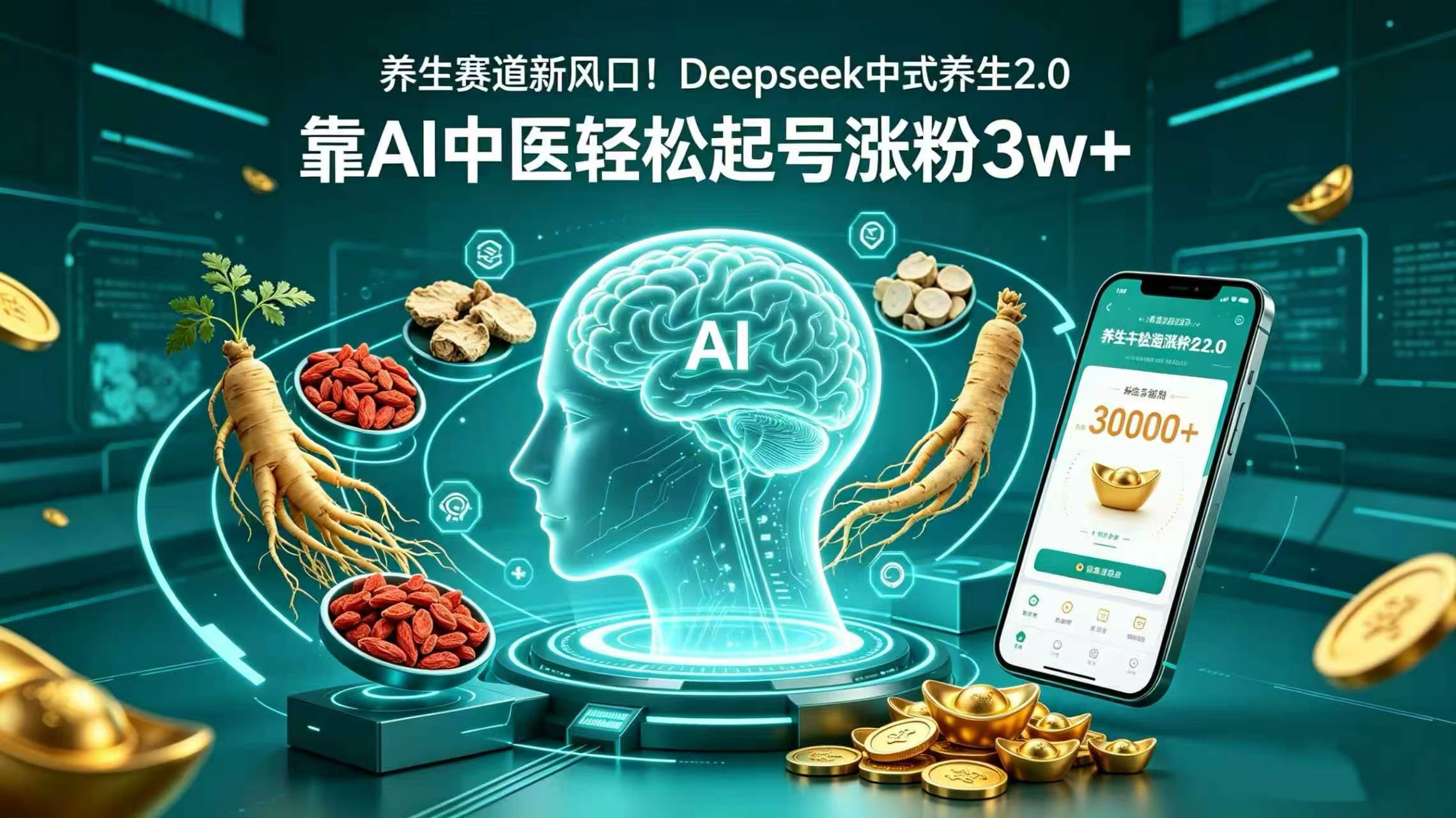养生赛道新风口！Deepseek 中式养生 2.0，靠 AI 中医轻松起号涨粉 3w+-翌晨科技网