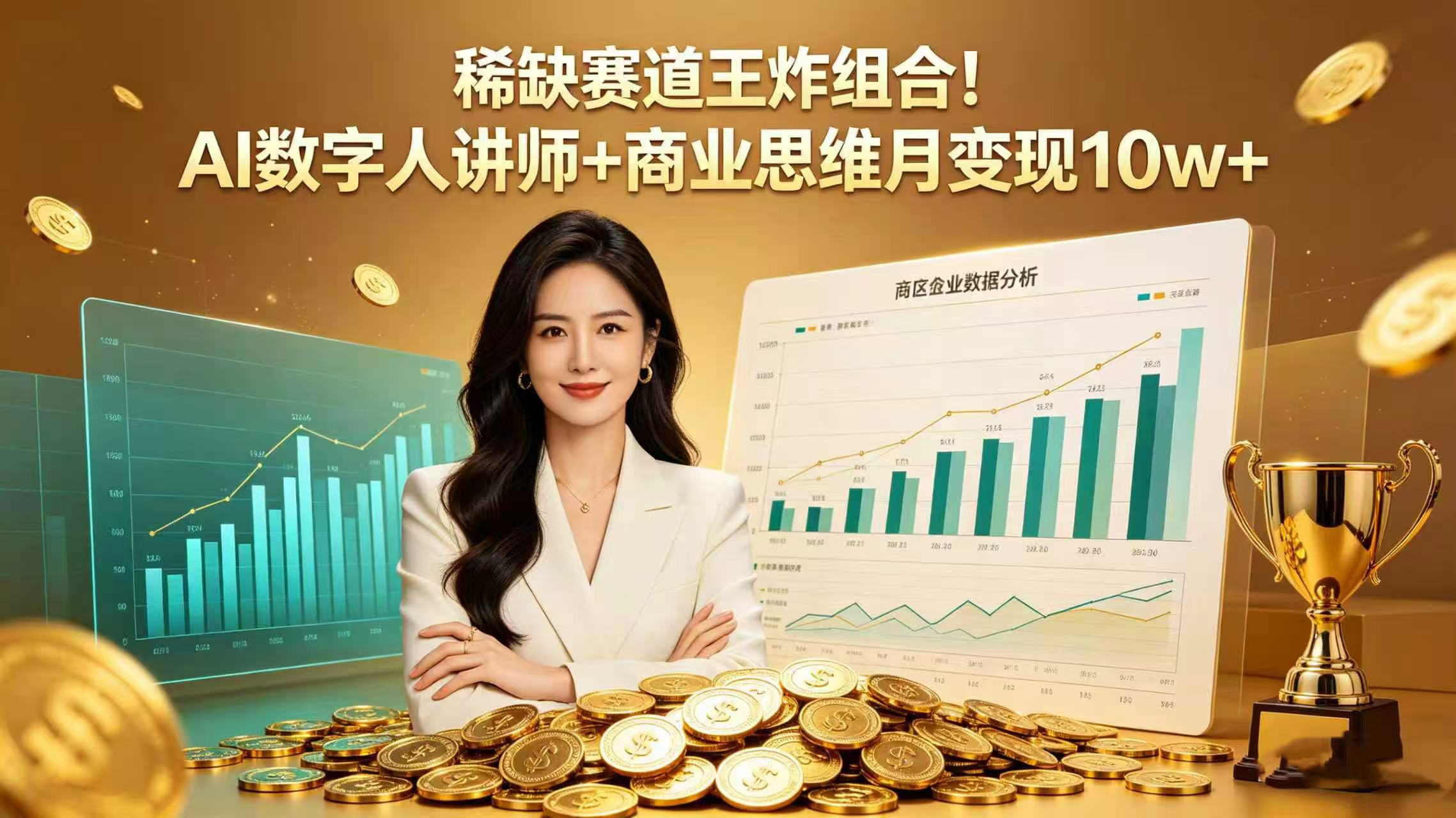 稀缺赛道王炸组合！AI 数字人讲师 + 商业思维 月变现 10w+-翌晨科技网
