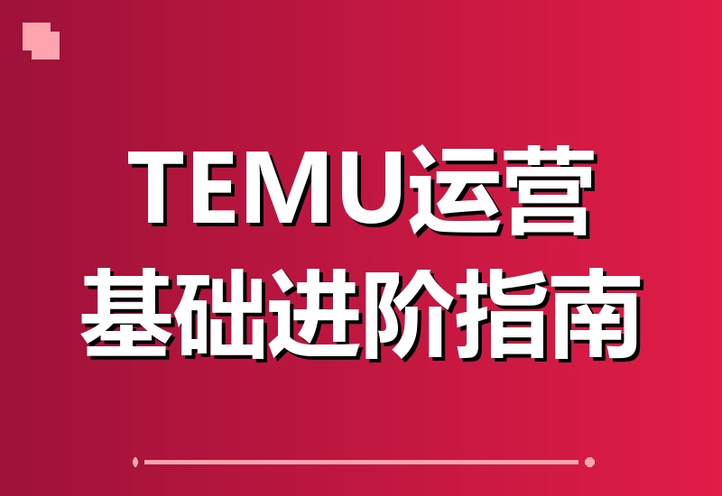 TEMU运营全攻略(入门到精通):从合规入驻、选品核价到活动申报,手把手教你打造稳定盈利店铺