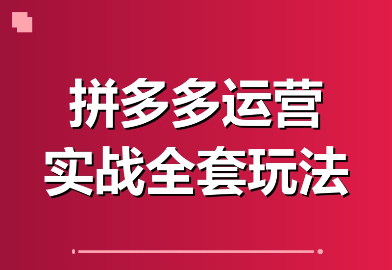 2026拼多多实战运营课：微付费到强付费全流程起款，矩阵叠券+AI防断流3.0玩法揭秘-翌晨科技网