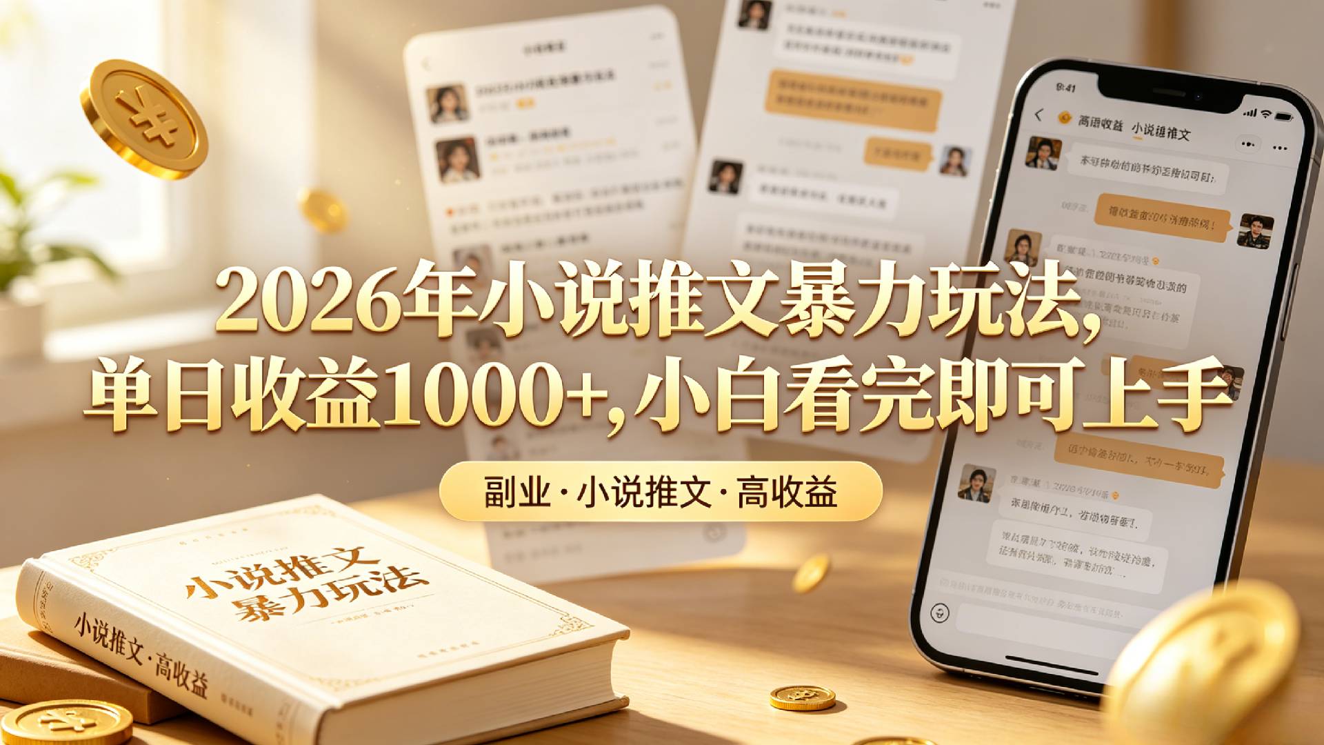 2026年小说推文暴力玩法，单日收益1000+，小白看完即可上手-翌晨科技网