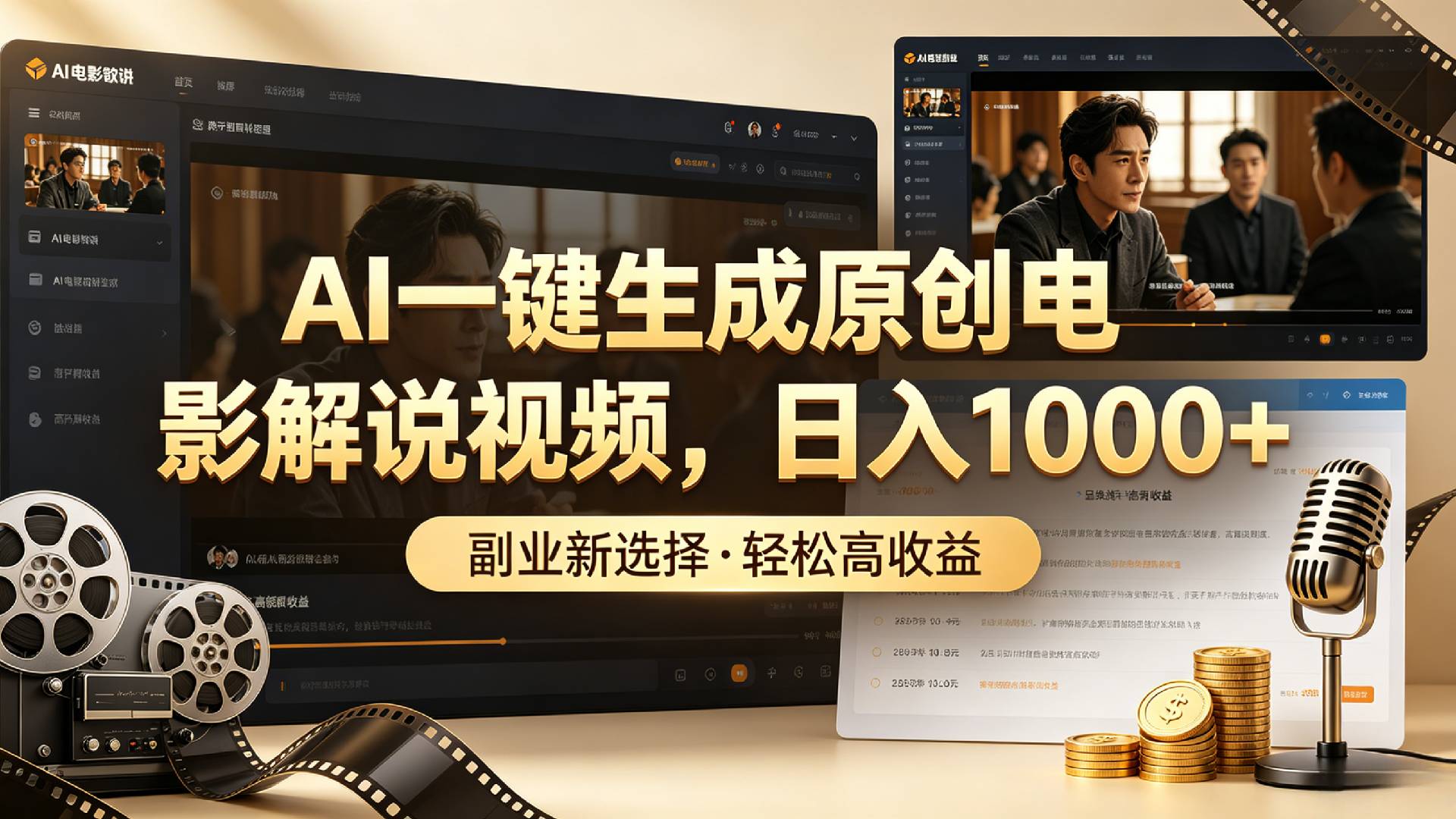 AI一键生成原创电影解说视频，日入1000+！-翌晨科技网