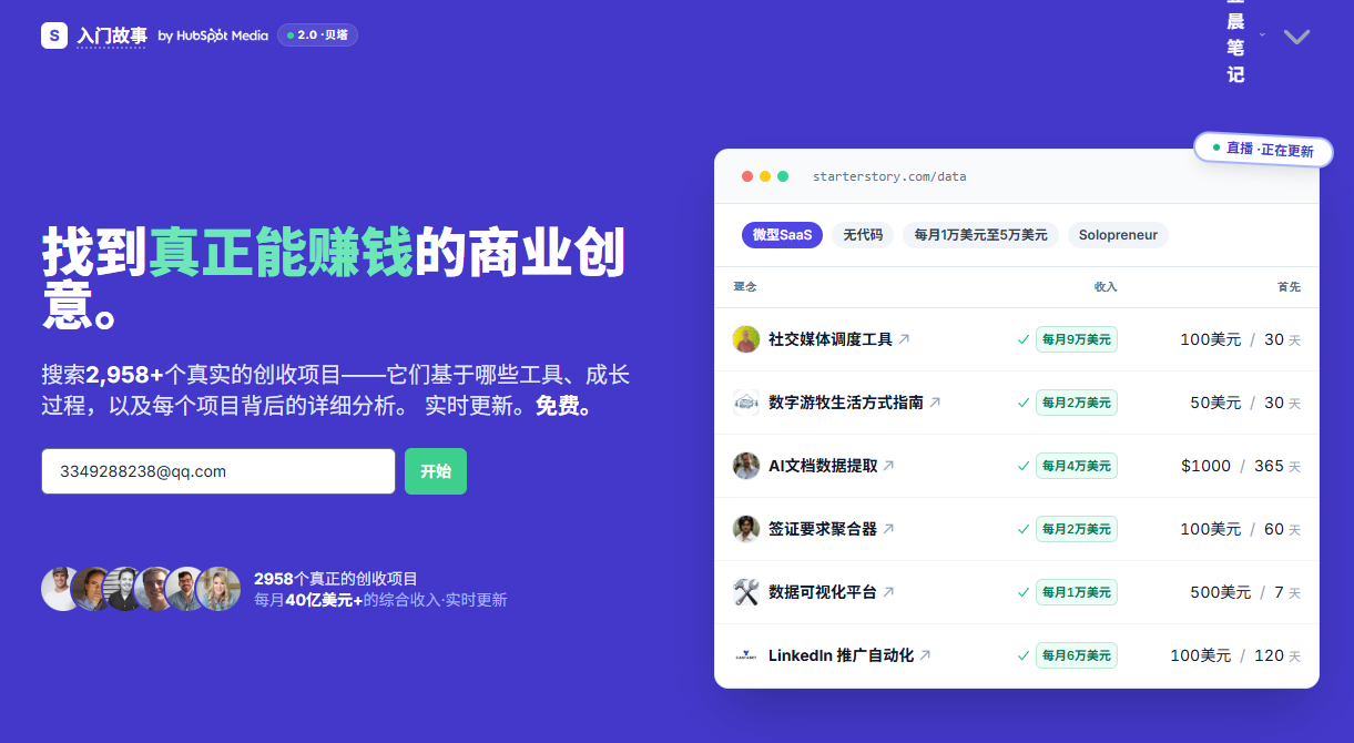 【第13期】收录2800+真实创收项目的工具，月收入启动成本开发周期全标注，免费无需登录-翌晨科技网