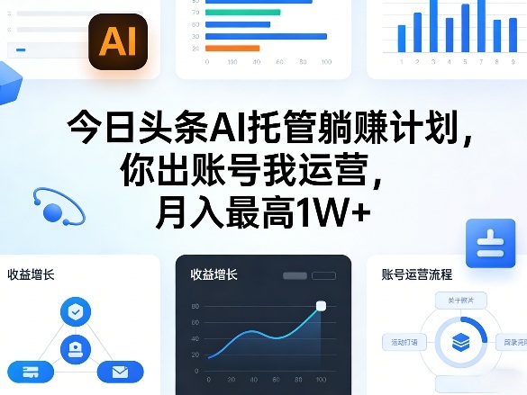 今日头条AI托管躺賺计划，你出账号我运营，月入最高1W+【揭秘】-翌晨科技网