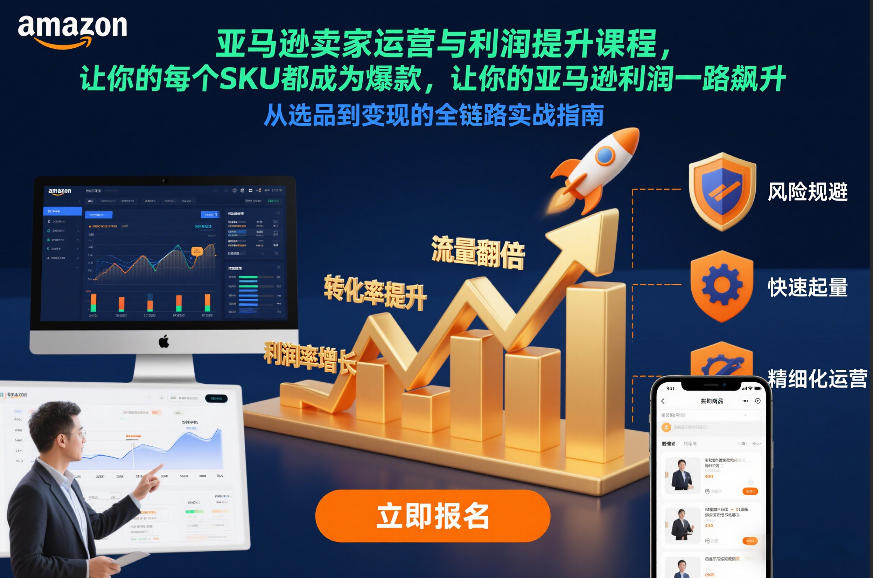 亚马逊卖家运营与利润提升课程，让你的每个SKU都成为爆款，让你的亚马逊利润一路飙升（更新12月）-翌晨科技网