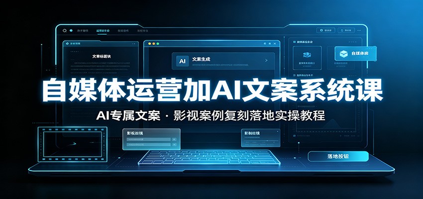 自媒体运营加AI文案系统课：：AI专属文案，影视案例复刻落地实操教程-翌晨科技网