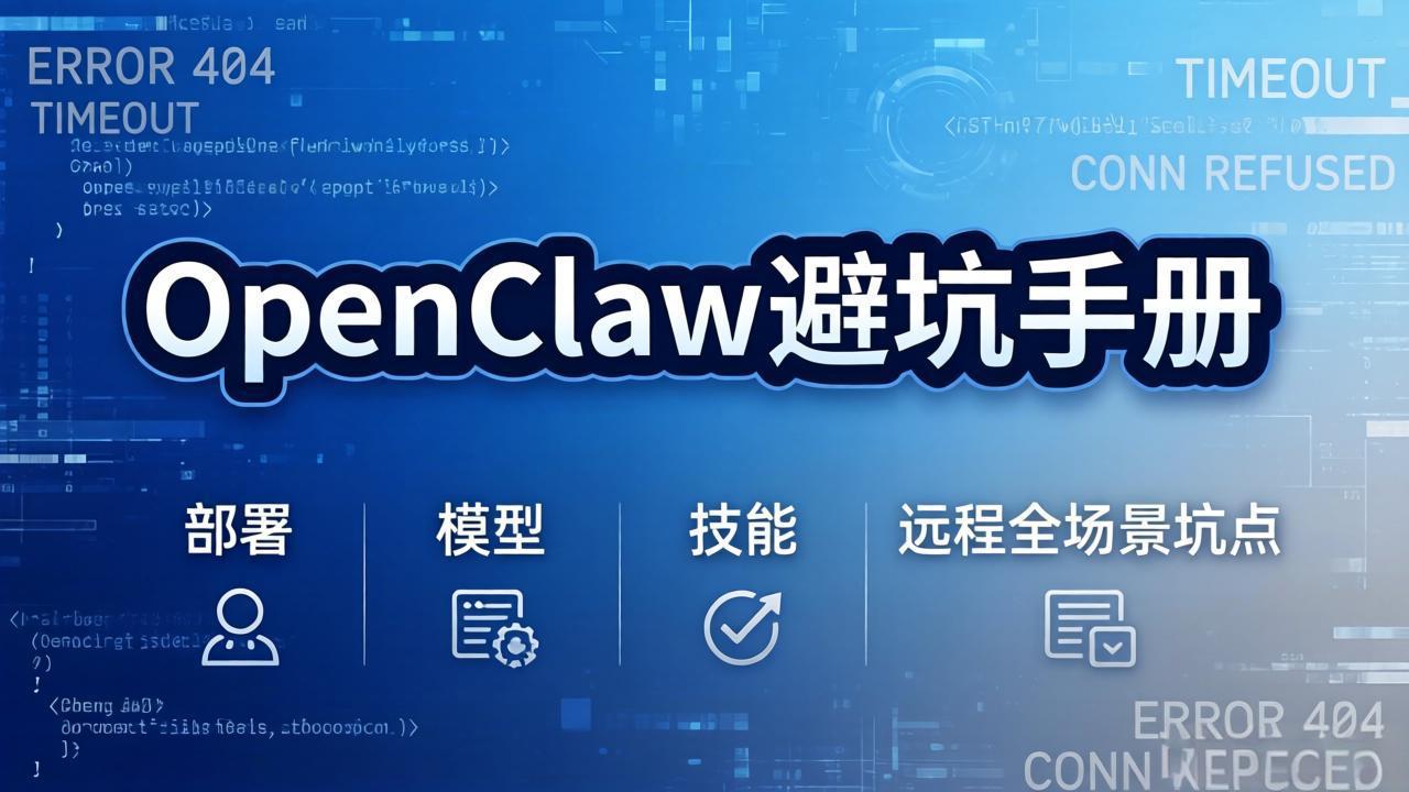 （17671期）OpenClaw避坑手册：部署+模型+技能+远程全场景坑点，一次性给你说全，少走弯路-翌晨科技网