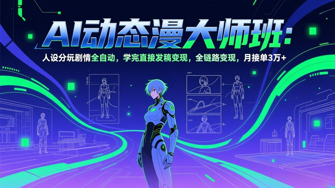 （17402期）AI动态漫剧大师班：人设分镜剧情全自动，学完直接发稿变现，全链路变现，月接单3万+-翌晨科技网