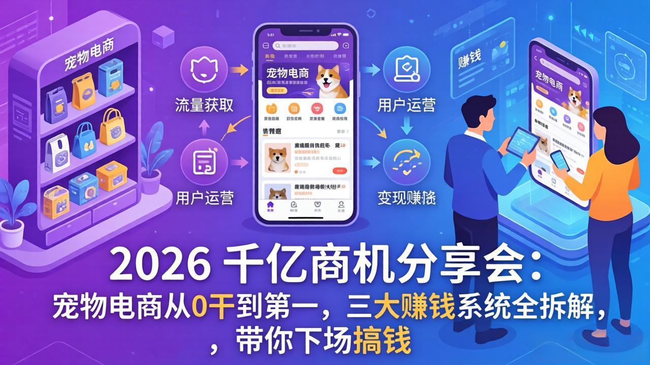 (17726期)2026 千亿商机分享会:宠物电商从0干到第一,三大赚钱系统全拆解,带你下场搞钱-翌晨科技网