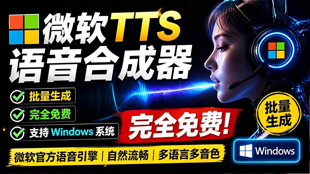 （19494期）微软 TTS 免费语音配音生成器，完全免费，支持多语音、多音色选择，Windows系统专用 TTS语音合成器-翌晨科技网