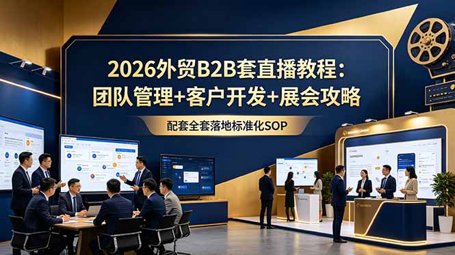 （18994期）2026外贸B2B套直播教程：团队管理+客户开发+展会攻略，配套全套落地标准化SOP-翌晨科技网