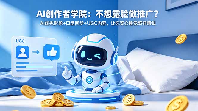 （18599期）AI创作者学院：不想露脸做推广？AI虚拟形象+口型同步+UGC内容，让你安心睡觉照样赚钱-翌晨科技网