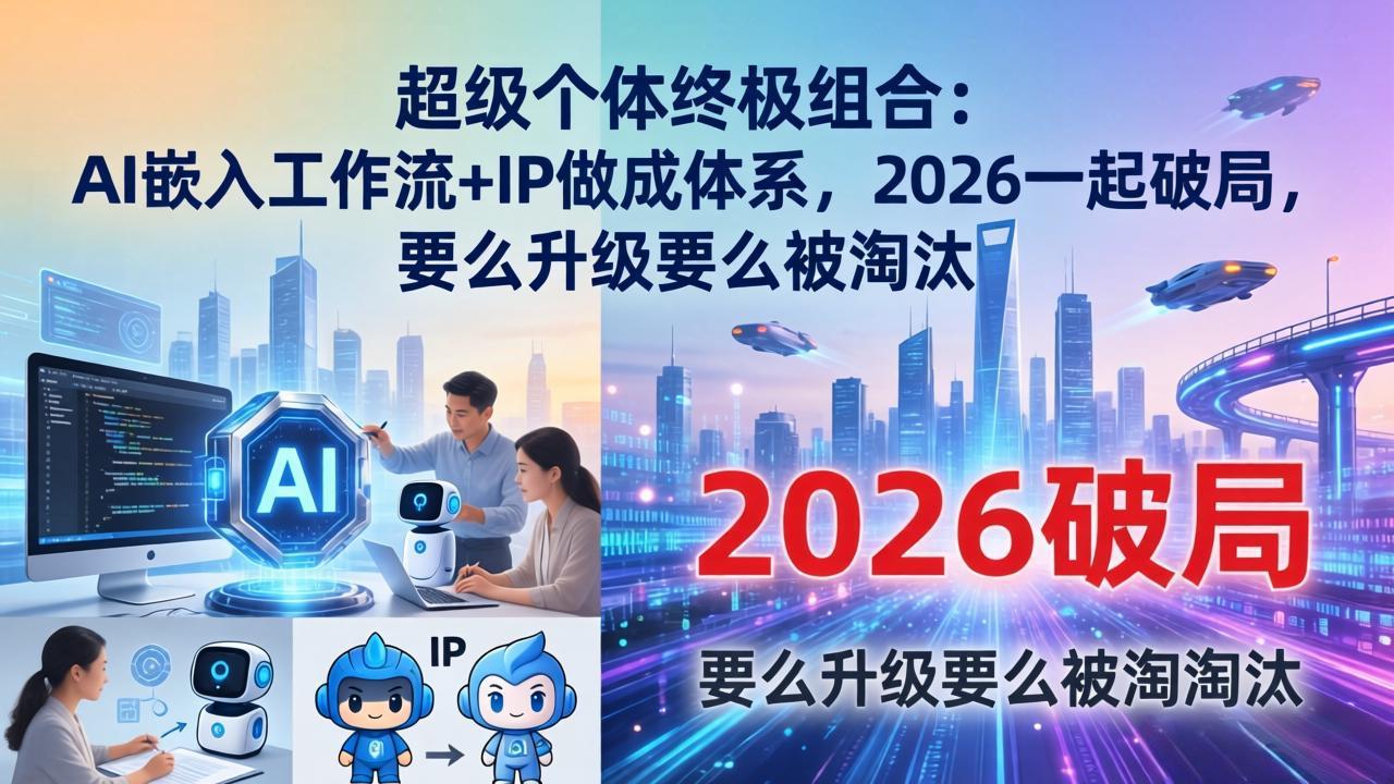 （17808期）超级个体终极组合-更新：AI嵌入工作流+IP做成体系，2026一起破局，要么升级要么被淘汰-翌晨科技网