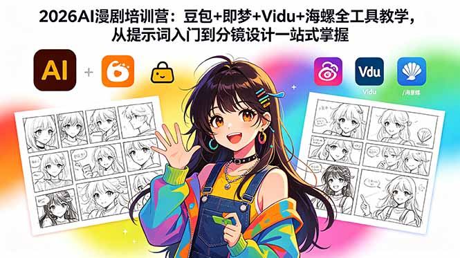 （18607期）2026AI漫剧培训营：豆包+即梦+Vidu+海螺全工具教学，从提示词入门到分镜设计一站式掌握-翌晨科技网
