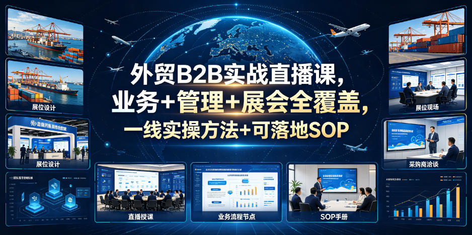 外贸B2B实战直播课，业务+管理+展会全覆盖，一线实操方法+可落地SOP-翌晨科技网
