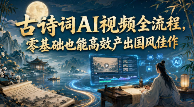 古诗词AI视频全流程，零基础也能高效产出国风佳作-翌晨科技网